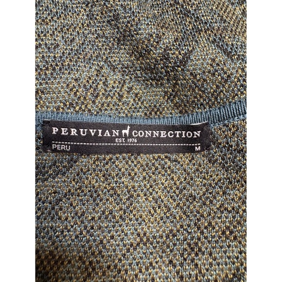 Peruvian Connection Teal Green Caribe Paisley Kashmiri Midi Sweater Dress -M - Picture 7 of 7